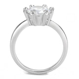 TK3700 - High polished (no plating) Stainless Steel Ring with AAA Grade CZ  in Clear - Alamode