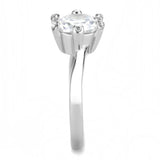 TK3700 - High polished (no plating) Stainless Steel Ring with AAA Grade CZ in Clear - Alamode - Flyclothing LLC