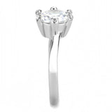 TK3700 - High polished (no plating) Stainless Steel Ring with AAA Grade CZ in Clear - Alamode - Flyclothing LLC
