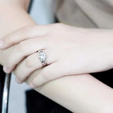 TK3701 - High polished (no plating) Stainless Steel Ring with AAA Grade CZ in Clear - Alamode - Flyclothing LLC