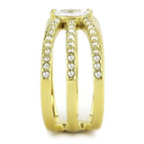 TK3705 - IP Gold(Ion Plating) Stainless Steel Ring with AAA Grade CZ in Clear - Alamode - Flyclothing LLC