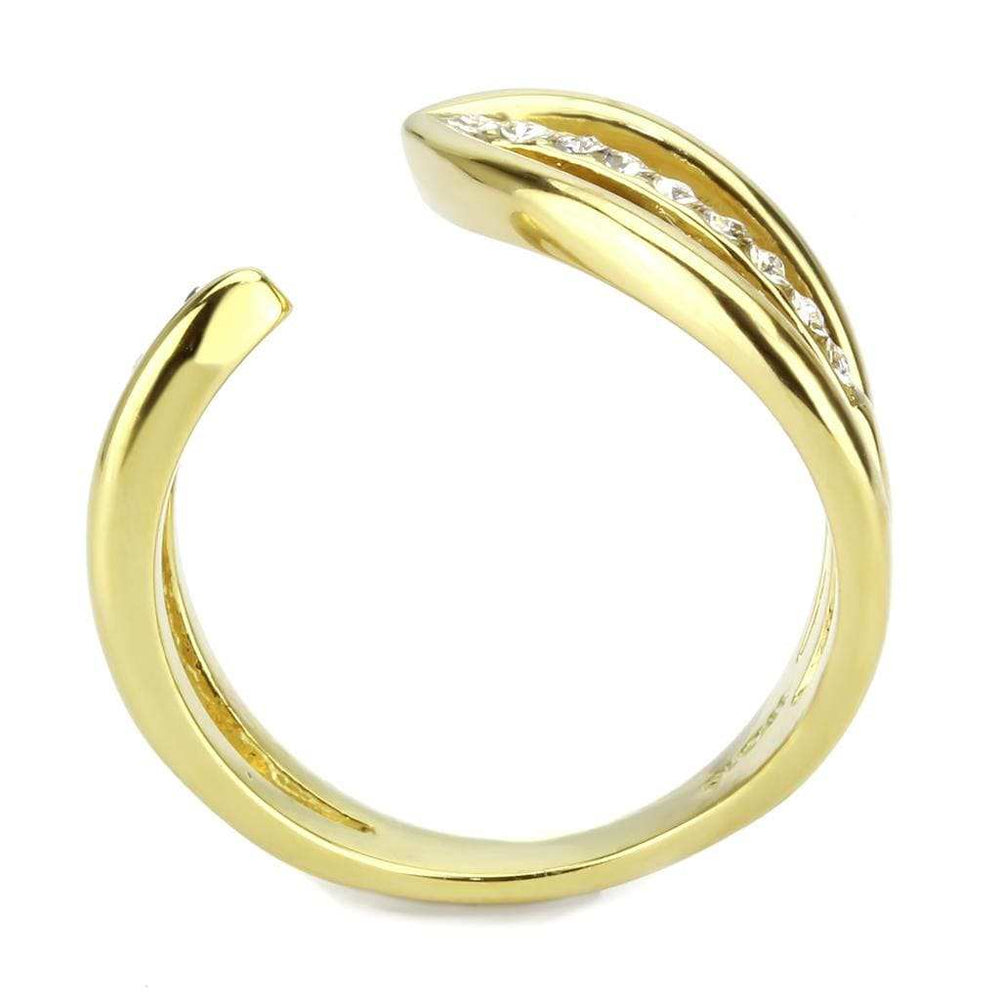 TK3710 - IP Gold(Ion Plating) Stainless Steel Ring with Top Grade Crystal in Clear - Alamode - Flyclothing LLC