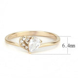 TK3713 - IP Rose Gold(Ion Plating) Stainless Steel Ring with AAA Grade CZ  in Clear - Alamode