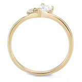 TK3713 - IP Rose Gold(Ion Plating) Stainless Steel Ring with AAA Grade CZ  in Clear - Alamode