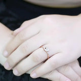TK3713 - IP Rose Gold(Ion Plating) Stainless Steel Ring with AAA Grade CZ in Clear - Alamode - Flyclothing LLC