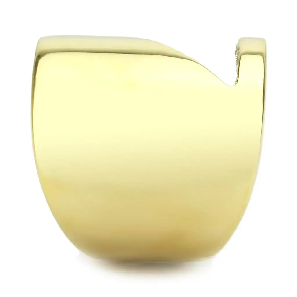 TK3715 - IP Gold(Ion Plating) Stainless Steel Ring with Top Grade Crystal in Clear - Alamode - Flyclothing LLC
