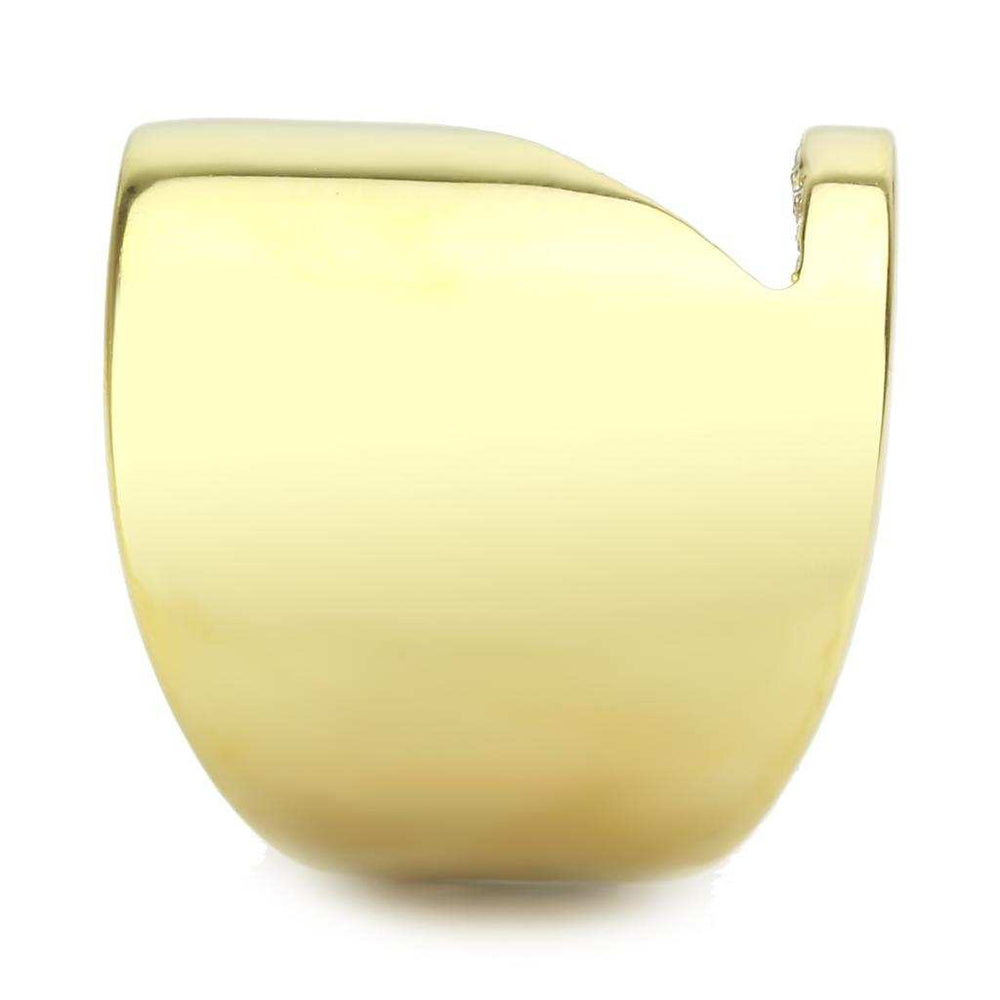 TK3715 - IP Gold(Ion Plating) Stainless Steel Ring with Top Grade Crystal in Clear - Alamode - Flyclothing LLC
