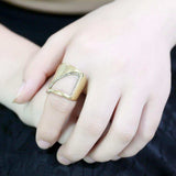 TK3715 - IP Gold(Ion Plating) Stainless Steel Ring with Top Grade Crystal in Clear - Alamode - Flyclothing LLC