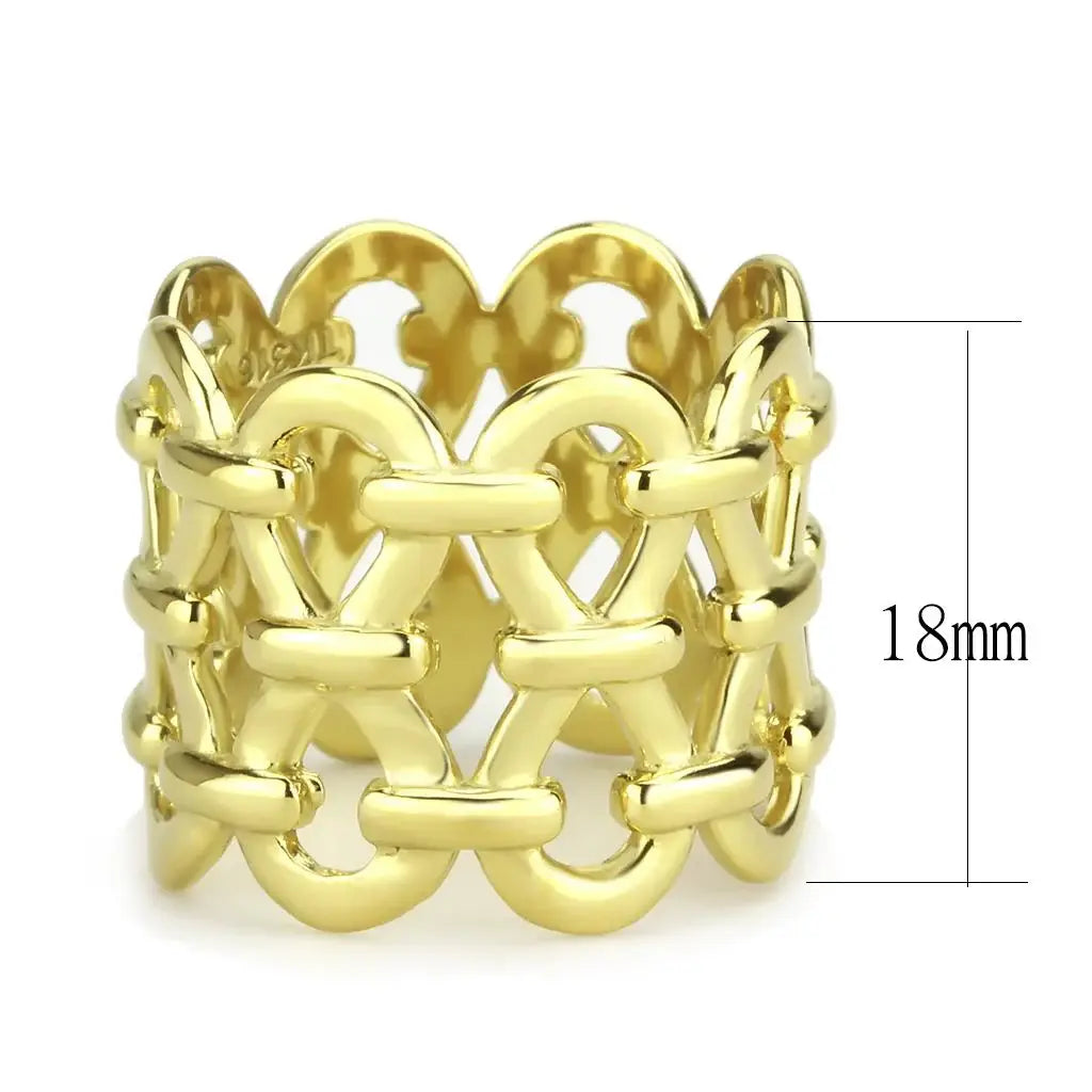 TK3716 - IP Gold(Ion Plating) Stainless Steel Ring with No Stone - Alamode - Flyclothing LLC