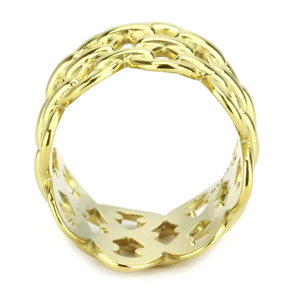 TK3716 - IP Gold(Ion Plating) Stainless Steel Ring with No Stone - Alamode - Flyclothing LLC