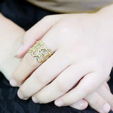 TK3716 - IP Gold(Ion Plating) Stainless Steel Ring with No Stone - Alamode - Flyclothing LLC