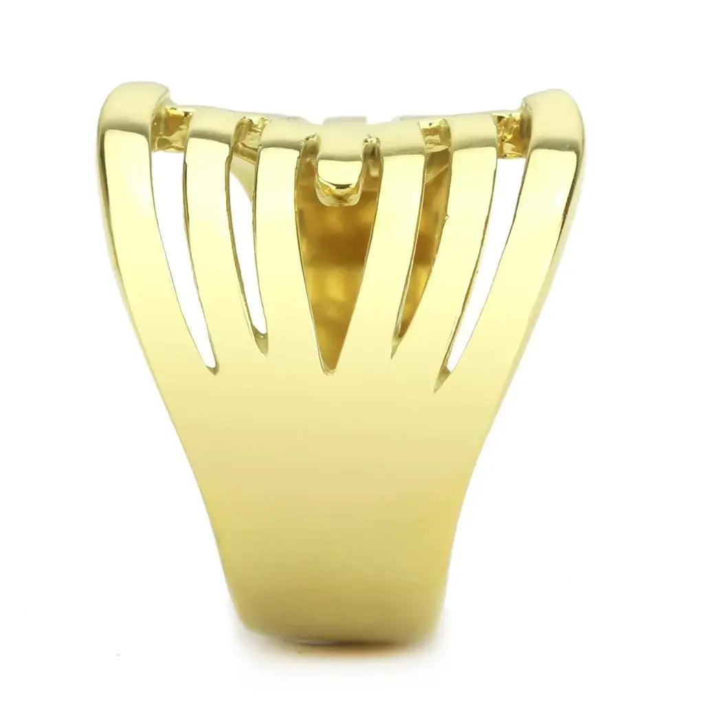 TK3717 - IP Gold(Ion Plating) Stainless Steel Ring with No Stone - Alamode - Flyclothing LLC