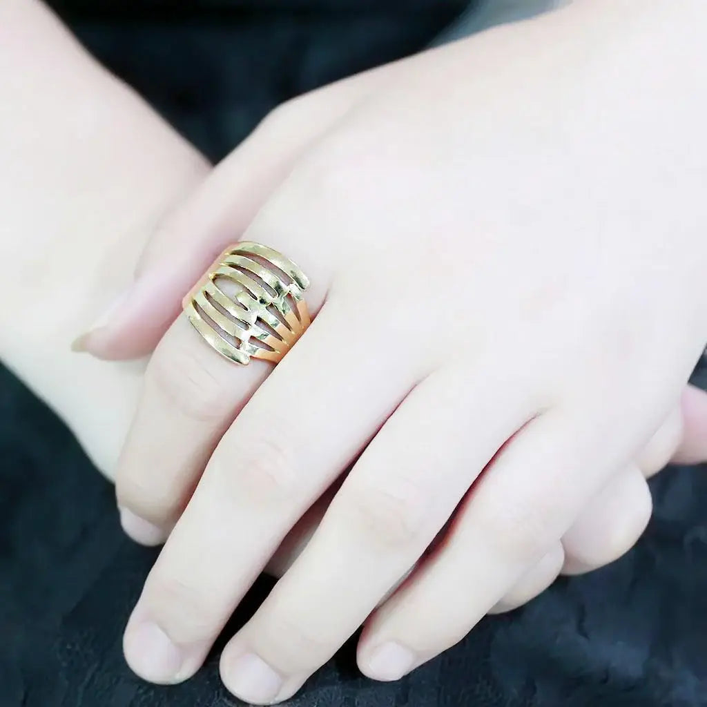 TK3717 - IP Gold(Ion Plating) Stainless Steel Ring with No Stone - Alamode - Flyclothing LLC