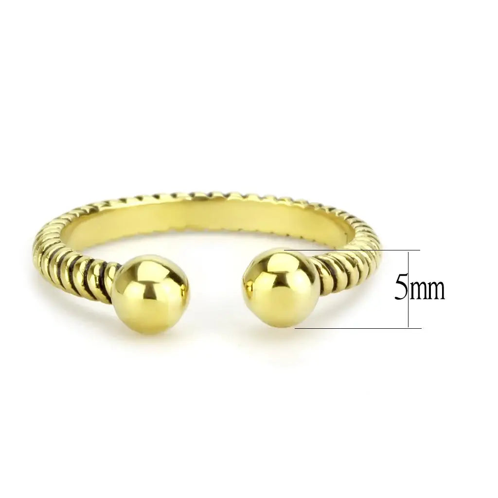 TK3719 - IP Gold(Ion Plating) Stainless Steel Ring with No Stone - Alamode - Flyclothing LLC