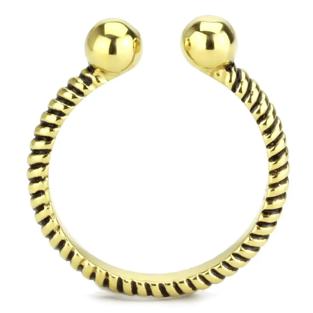 TK3719 - IP Gold(Ion Plating) Stainless Steel Ring with No Stone - Alamode - Flyclothing LLC