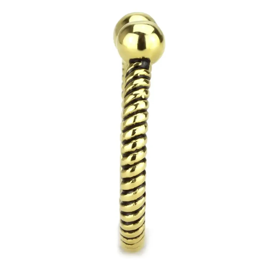 TK3719 - IP Gold(Ion Plating) Stainless Steel Ring with No Stone - Alamode - Flyclothing LLC