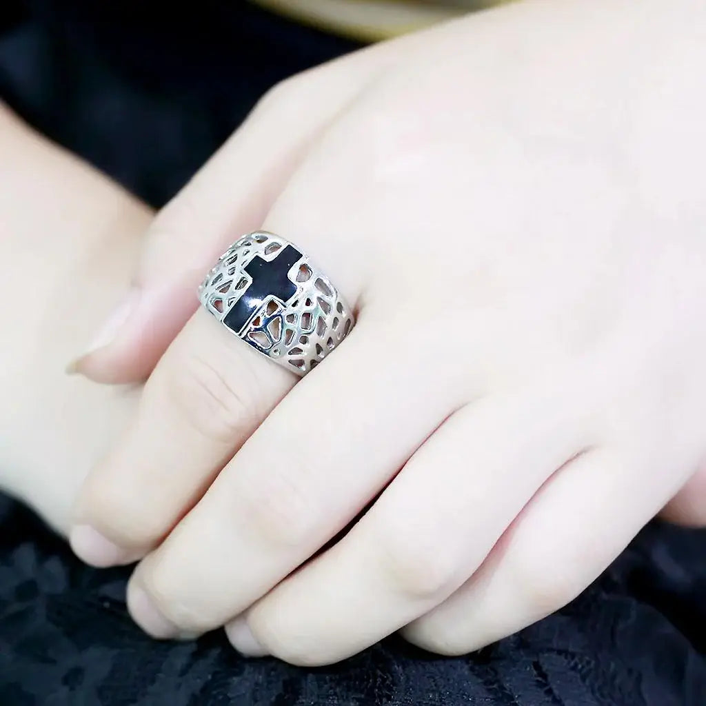 TK3720 - High polished (no plating) Stainless Steel Ring with No Stone - Alamode - Flyclothing LLC