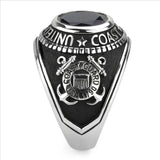 TK3727 - High polished (no plating) Stainless Steel Ring with Synthetic Synthetic Glass in Montana - Alamode - Flyclothing LLC