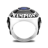 TK3728 - High polished (no plating) Stainless Steel Ring with Synthetic Spinel in Montana