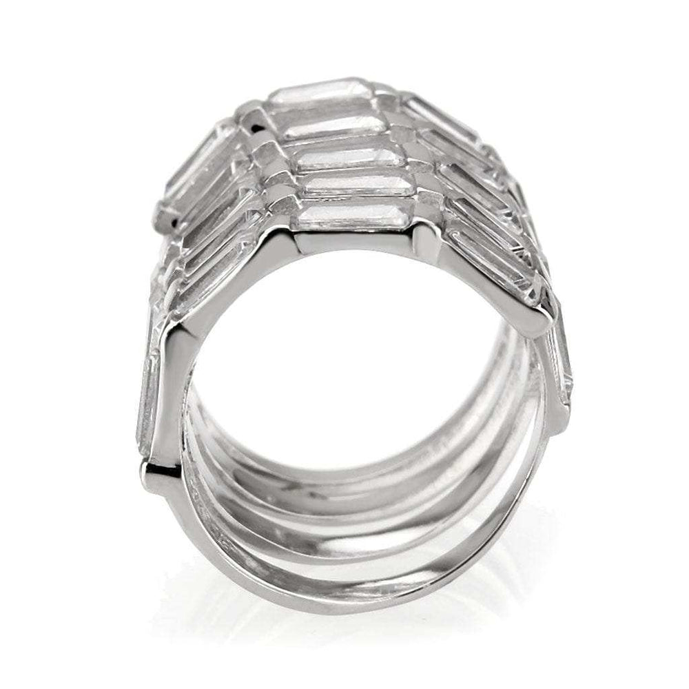 TK3729 High polished Stainless Steel Ring with AAA Grade CZ in Clear - Alamode - Flyclothing LLC