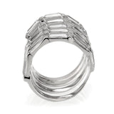TK3729 High polished Stainless Steel Ring with AAA Grade CZ in Clear - Alamode