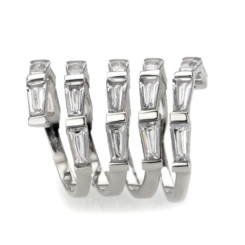 TK3729 High polished Stainless Steel Ring with AAA Grade CZ in Clear - Alamode - Flyclothing LLC