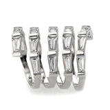 TK3729 High polished Stainless Steel Ring with AAA Grade CZ in Clear - Alamode
