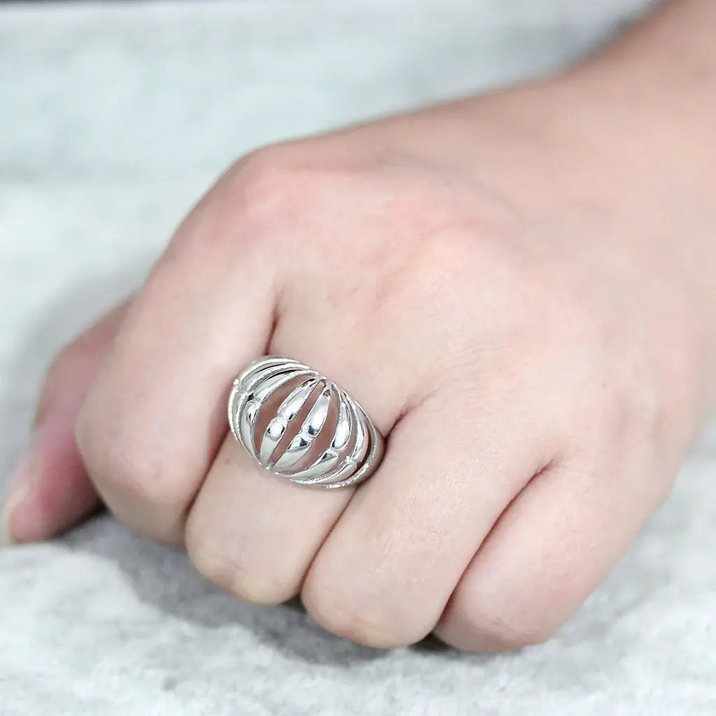 TK3732 High polished Stainless Steel Ring with NoStone in No Stone - Alamode - Flyclothing LLC