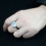 TK3736 IP Black Stainless Steel Ring with AAA Grade CZ in Clear - Alamode - Flyclothing LLC