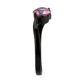 TK3739 IP Black Stainless Steel Ring with AAA Grade CZ in Rose - Alamode