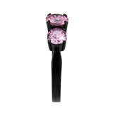 TK3742 - IP Black Stainless Steel Ring with AAA Grade CZ in Rose - Alamode