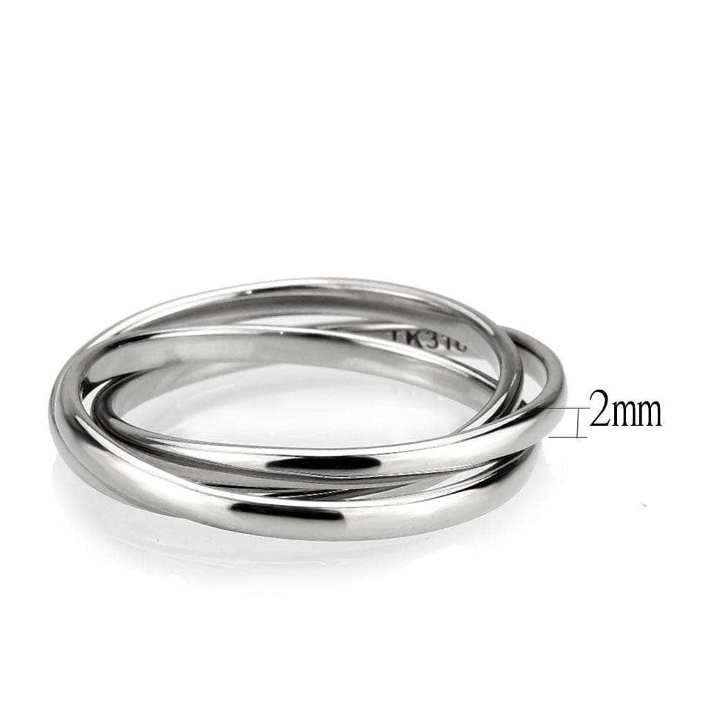 TK3743 - High polished Stainless Steel Interlocking Ring - Alamode - Flyclothing LLC