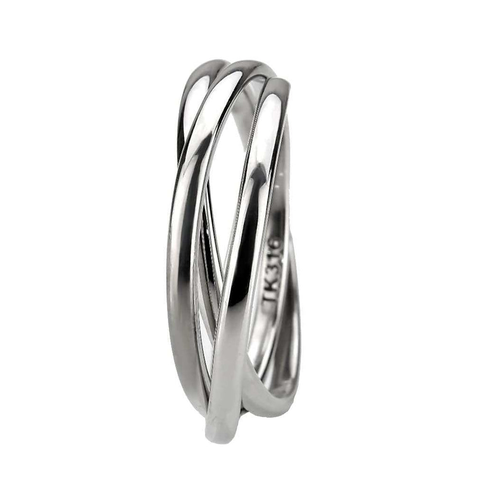 TK3743 - High polished Stainless Steel Interlocking Ring - Alamode - Flyclothing LLC