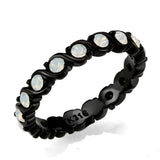 TK3744 IP Black Stainless Steel Ring with Top Grade Crystal in White - Alamode - Flyclothing LLC
