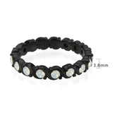 TK3744 IP Black Stainless Steel Ring with Top Grade Crystal in White - Alamode - Flyclothing LLC
