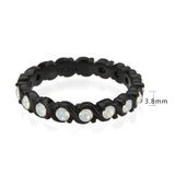 TK3744 IP Black Stainless Steel Ring with Top Grade Crystal in White - Alamode