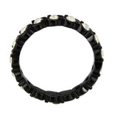 TK3744 IP Black Stainless Steel Ring with Top Grade Crystal in White - Alamode - Flyclothing LLC