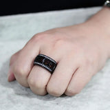 TK3746 IP Black Stainless Steel Ring with Synthetic in Brown - Alamode - Flyclothing LLC