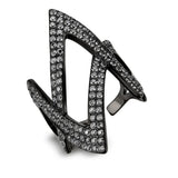 TK3748 IP Black Stainless Steel Ring with AAA Grade CZ in Clear - Alamode - Flyclothing LLC