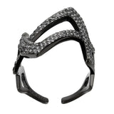 TK3748 IP Black Stainless Steel Ring with AAA Grade CZ in Clear - Alamode - Flyclothing LLC