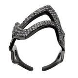 TK3748 IP Black  Stainless Steel Ring with AAA Grade CZ in Clear - Alamode