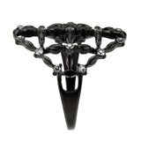 TK3749 IP Black Stainless Steel Ring with AAA Grade CZ in Clear - Alamode - Flyclothing LLC