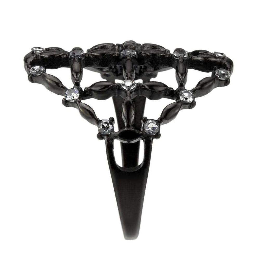 TK3749 IP Black Stainless Steel Ring with AAA Grade CZ in Clear - Alamode - Flyclothing LLC