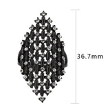 TK3750 IP Black Stainless Steel Ring with Top Grade Crystal in Clear