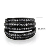 TK3752 IP Black Stainless Steel Ring with AAA Grade CZ in Clear - Alamode - Flyclothing LLC