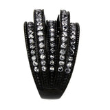 TK3752 IP Black Stainless Steel Ring with AAA Grade CZ in Clear - Alamode - Flyclothing LLC