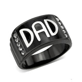TK3759 - Two Tone IP Black (Ion Plating) Stainless Steel Ring with Top Grade Crystal in Clear - Alamode - Flyclothing LLC