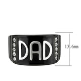 TK3759 - Two Tone IP Black (Ion Plating) Stainless Steel Ring with Top Grade Crystal in Clear - Alamode - Flyclothing LLC
