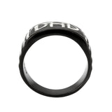 TK3759 - Two Tone IP Black (Ion Plating) Stainless Steel Ring with Top Grade Crystal in Clear - Alamode