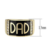 TK3760 - IP Gold(Ion Plating) Stainless Steel Ring with Top Grade Crystal in Clear - Alamode